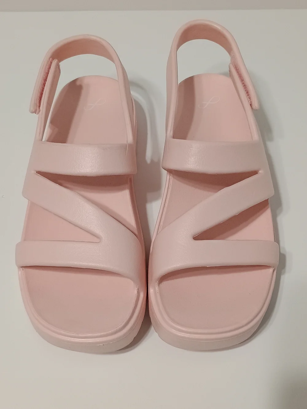 Freely Light Pink Platform Sport Sandals Casual Velcro Strap Shoes - Picture 2 of 6